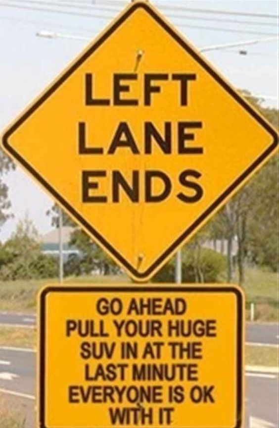 lane ends